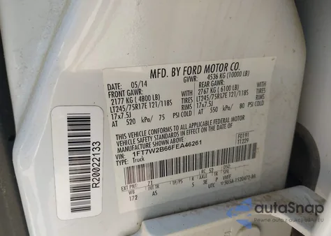 2015 Ford F-250 Xl from USA, damaged, VIN 1FT7W2B66FEA46261